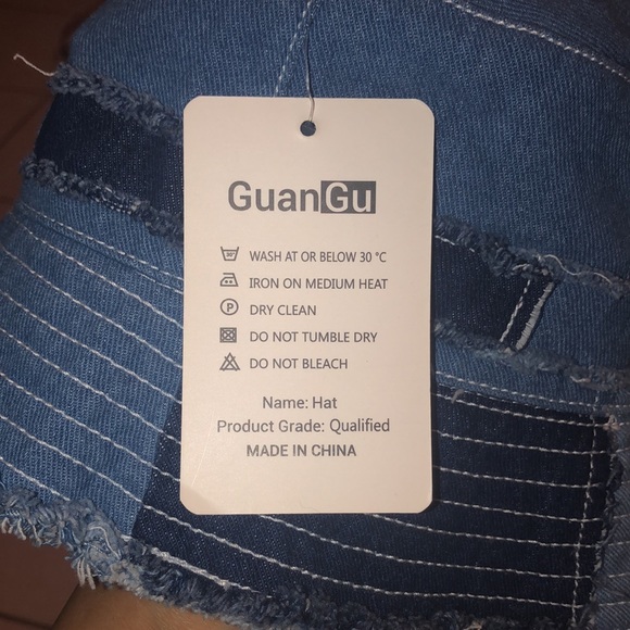 NWT GuanGu Denim Bucket Hat for Women Washed Packable Summer - Picture 7 of 8